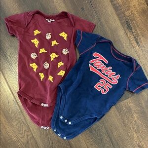 Minnesota Pride Baby Onesie Twins and Gophers Two Pack